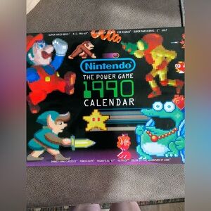 Vintage 1990 Nintendo Power Game Calendar – NES Era (Zelda, Mario, Metroid)